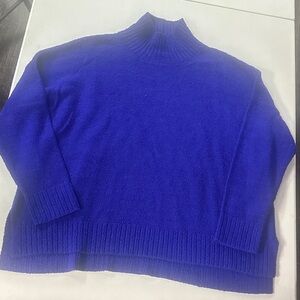 Eileen Fisher Vibrant Blue Turtleneck Sweater Large